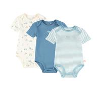 Bornino Summer Beach 3er-Pack Bodys kurzarm Strand Ringel 50 blau/natur