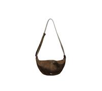 Borsa a Tracolla Donna in Finta Pelle Scamosciata Marrone | Shopper Morbida a Forma di Raviolo con Cerniera | Borsa Hobo Spaziosa, Tracolla Singola Regolabile | Moda Quotidiana, Stile Elegante e Infor