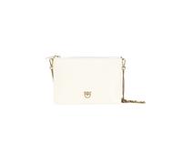 Borsa a tracolla pinko flat classic - pelle bianco - uni