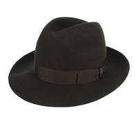 Borsalino Marengo Haarfilz Bogarthut Haarfilzhut Fedora Herrenhut Damen/Herren - Made in Italy Wollhut Filzhut mit Ripsband Winter Frühling-Sommer Herbst-Winter - 58 cm braun