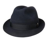 Borsalino Marengo Haarfilz Fedora Hut Haarfilzhut Fedorahut Trilby Herrenhut für Herren Filzhut Haarfilzhut mit Ripsband Herbst Winter (59 cm - blau)
