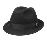 Borsalino Marengo Trilby Haarfilzhut Fedora Filzhut Herrenhut Damen/Herren - Made in Italy mit Ripsband Frühling-Sommer Herbst-Winter Winter - 57 cm schwarz