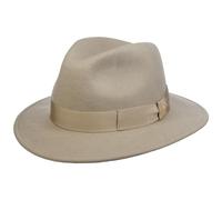 Borsalino Piemonte Traveller Wollhut Wollfilzhut Filzhut Damen/Herren - Made in Italy mit Ripsband, Ripsband Winter Herbst-Winter - 59 cm beige
