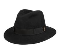 Borsalino Piemonte Traveller Wollhut Wollfilzhut Filzhut Damen/Herren - Made in Italy mit Ripsband, Ripsband Winter Herbst-Winter - 57 cm schwarz
