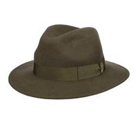 Borsalino Piemonte Traveller Wollhut Wollfilzhut Filzhut Damen/Herren - Made in Italy mit Ripsband, Ripsband Winter Herbst-Winter - 59 cm dunkeloliv