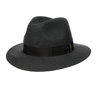 Borsalino Piemonte Traveller Wollhut Wollfilzhut Filzhut Damen/Herren - Made in Italy mit Ripsband, Ripsband Winter Herbst-Winter - 57 cm dunkelgrau