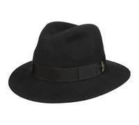 Borsalino Piemonte Traveller Wollhut Wollfilzhut Filzhut Damen/Herren - Made in Italy mit Ripsband, Ripsband Winter Herbst-Winter - 59 cm schwarz