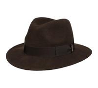 Borsalino Piemonte Traveller Wollhut Wollfilzhut Filzhut Damen/Herren - Made in Italy mit Ripsband, Ripsband Winter Herbst-Winter - 56 cm braun