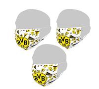 Borussia Dortmund BVB-Design-Maske weiß (3er-Pack)