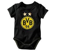 Borussia Dortmund Unisex Baby bvb-babybody embleem Babybody, Schwarz, 86/92 EU