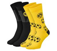 Borussia Dortmund Unisex Bvb Sprüchesocken 2er Pack Socken, Schwarz, 43-46 EU