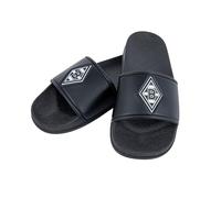Borussia Mönchengladbach Badelatschen „Raute“ | Offizieller Fanartikel Fohlenshop | Gladbach Latschen | Fan Sandalen (Schwarz, EU Schuhgrößensystem, Erwachsene, Numerisch (von/bis), M, 44, 45)