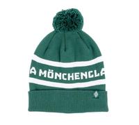 Borussia Mönchengladbach Fanmütze „Mönchengladbach“ | Offizielle Bommelmütze mit gesticktem Weblogo & Schriftzug | Unisex Beanie mit Umschlag | 100% Baumwolle