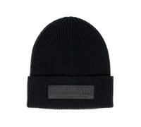 Borussia Mönchengladbach Kinder Fanmütze „All Black 2025“ | Offizieller Fanartikel Fohlenshop | Rubber-Schriftzug & Vereinslogo | Warme Strickmütze mit Umschlag | Stylis