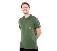 Borussia Mönchengladbach Poloshirt Leather | Offizieller Fanartikel Fohlenshop | Dunkelgrün, Vereinslogo, Leder Badge, 100% Bio-Baumwolle (DE/NL/SE/PL, Alphanumerisch, XL, Regular, Regular, Grün)