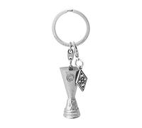 Borussia Mönchengladbach Schlüsselanhänger - 3D UEFA-Pokal mit Logo Charm - silbern Anhänger BMG