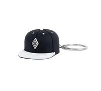 Borussia Mönchengladbach Schlüsselanhänger Cap - Offizieller VfL BMG Fanartikel - Schlüsselring Fußball Verein - Geschenk für Fans - Schwarz Weiß
