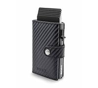 BORZ Prime Maxus Magnetic 2 Wallet ohne Münzfach AirTag kompatibel, Kartenetui mit RFID Schutz, Mini Geldbörse Cardholder, Geldbeutel für Karten & Scheine aus echtem Leder für Herren & Damen