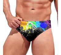 boseucn Badeslip Herren Hawaii Kurz Bunt Badehose mit Tunnelzug Eng Bikini Trunks Elastisch Atmungsaktiv Männer Slip Schnelltrocknend Badestring Weich Bequem Badeshorts Sommer Schwimmhose Badehosen