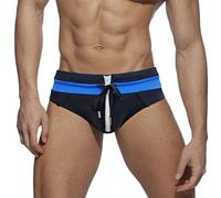 boseucn Badeslip Herren Kurz Farbblock Badehose mit Tunnelzug Sommer Badestring Front Reißverschluss Bikini Trunks Elastisch Atmungsaktiv Männer Slip Schnelltrocknend Badeshorts Schwimmhose Badehosen