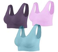 boseucn BH Damen Push Up, 3PC Damen Sport BH Einfarbig Ohne Bügel Sexy Nahtloser Bra Frauen Weicher Bustier Push Up Bralette Lifter Stretch BHS Gepolstert Atmungsaktiver Komfort Unterwäsche Dessous