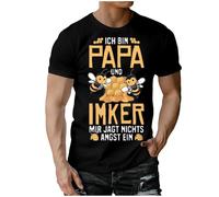 boseucn Bienenfest Herren Tshirt 3D Vintage Biene Drucken T-Shirt Rundhals Kurzarm Shirt Männer Geschenk Imker Unisex Sommer Lustig T Shirt Outdoor Oberteil Regular Fit Basic Bee Muster Streetshirt