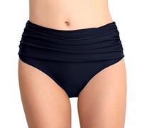 boseucn Bikinihose Schwarz Damen, Bademode Triangel Badehose Retro Ruched Bikinislip High Waist Bikini Hose Slip Sommer Bikinihosen Strand Tangas Einfarbig Badeanzug Unterteil Große Größen Badeshorts