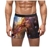 boseucn Boxershorts Herren, Unterhosen Männer 3D Sternenhimmel Drucken Unterwäsche Herren Atmungsaktive Locker Retroshorts Mode Slips Leicht Boxer Stretch Sport Shorts Briefs Geschenke für Männer