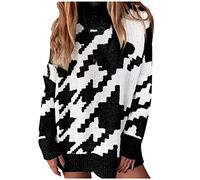 boseucn Damen Strickpullover Oversize Strickpullover Damen Oversize Grobstrick Pullover Damen Gestreifter V-Ausschnitt Strickpullover Vintage Stricken Pulli Sweater Sexy Oberteil Langarmshirt