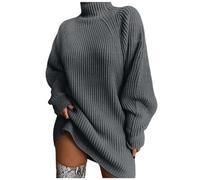 Boseucn Damen Strickpullover Winter Baumwolle Oversize Grobstrick Pullover Gestreifter V-Ausschnitt Vintage Langarmshirt Pulli Sexy Sweater