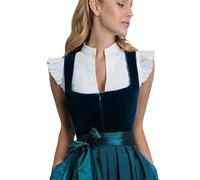 boseucn Dirndl Bluse Damen Dirndlbluse V-Ausschnitt Spitzenbluse Mit Flügelärmel Weiß Trachtenbluse für Oktoberfest Elegant Trachtenmieder Schlicht Schürze Spitze Hochgeschlossen Festlich Kostüm