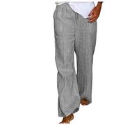 boseucn Gestreifte Loungehose für Damen Locker Gerade Lange Hose mit Taschen Streifen Freizeithose Streetwear Musselin Sommerhose Weitem Bein Elastische Pyjamahose Damen Y2k Gestreifte Hosen