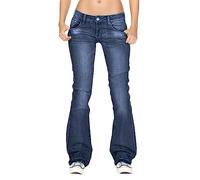 boseucn Jeans Damen, Damen Stretch Denim Flare Jeans Schlaghosen Jeans Damen High Waist Bootcut Skinny Jeans Damen Stretch Flared Bootcut Jeans Casual Schlank Stylische Denimhose (Z13-Navy, S)