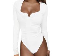 boseucn Jumpsuit Damen Sommer, Damen Jumpsuit Kurze Langarm U Ausschnitt Sexy Overall Sport Yoga Eng Jumpsuits Einfarbig Bodycon Playsuit Lässige Sommer Mode Romper Onesie Trägerhose Latzhosen