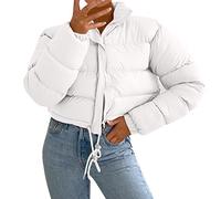 boseucn Puffer Jacke Damen Winter, Damen Puffer Jacke Kurz Schwarz Beige Winter Warm Gesteppte Dicke Winterjacke Winter Warm Ubergangs Damen-Jacken Outdoor Langarm-Baumwolljacke Jacken füR Damen