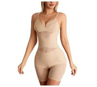 boseucn Shapewear Damen Body V-Ausschnitt Bauchweg Shape Bodysuit Frauen Mesh Miederbody mit Verstellbarer Schultergurt Sculpting Shorts Postpartum Formend Bodys Formender Vielseitige Body Shaper