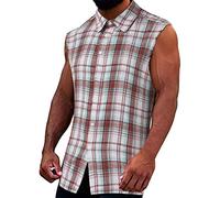 boseucn Tank Top Herren Karierte Hemd Sommer Ärmellos Casual Fitness Sport Tanktop Tankshirt T-Shirt Männer Workout Gym Bodybuilding Muskelshirt Tshirt Weste Shirts Tank top