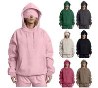 boseucn Travel Hoodie Eingebauter Augenmaske Damen Herren Sweatshirt Kapuzenpullover Oversize Schlafmaske Airplane Mode Hoodies mit Vielen Taschen Jogginganzug Sport Oberteile Einfarbige Loungewear
