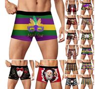 boseucn Weihnachten Boxershorts Herren Weihnachts Lustig Druck Unterhosen Leicht Bequeme Boxer Weich Luftig Retroshorts Mode Trend Unterhose Männer Weihnachts Geschenke Herren Weihnachts Boxershorts