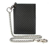 boshiho Carbon Geldbörse für Herren - Geldbeutel Leder Schwarz Boss mit Kette Kreditkartenetui mit RFID-Schutz 13 Fächer Münztasche & Slim Design Portemonnaie aus Karbonfaser (Black-Carbon Fiber B)