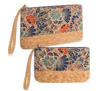 Boshiho Kork Kosmetiktasche Kleine 2 Pcs - Make up Tasche für Handtasche, Cord Schminktasche Damen Reise für Mädchen Frauen Geschenk