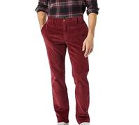 BoShiNuo Herbst und Winter Herren-Vintage-Cordhose, lässige einfarbige Business-Hose Wine red L