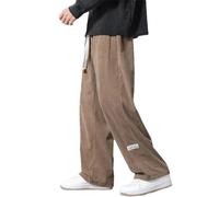BoShiNuo Herbst Winter Cord Hosen Männer Vintage Japanische Hosen männer Cord Baggy Gerade Casual Hosen Khaki M