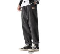 BoShiNuo Herbst Winter Cord Hosen Männer Vintage Japanische Hosen männer Cord Gerade Casual Hosen Stretch Hose gray9 L