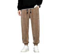 BoShiNuo Herbst Winter Cord Jogginghose Männer Baggy Jogger Streetwear Lose Beiläufige Harem Hosen Dark Khaki M