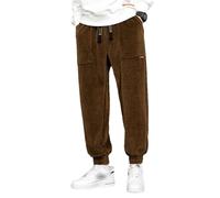 BoShiNuo Herbst Winter Cord Jogginghose Männer Baggy Jogger Streetwear Lose Beiläufige Harem Hosen Dark Brown S