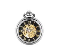 BOSHIYA Herren Taschenuhr mit Kette Mechanische Steampunk Skelett Taschenuhr Retro Römische Ziffern Handaufzug Taschenuhren für Männer Frauen & Geschenkbox