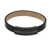 Boss 1580490M Armband Herren, Leder, Schwarz, Edelstahl