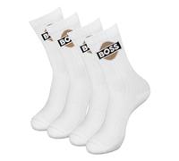 BOSS 2 Paar Herren Socken Casual Socken Sportsocken QS Rib badge CC, Farbe:Weiß, Größe:39-42, Artikel:-100 white