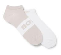 BOSS Knöchellange Socken aus Stretch-Gewebe im Zweier-Pack - Style 2P AS Logo CC, 50469720 Weiß / Beige 43-46
